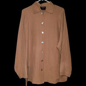 Formula H2W Blazer Dark Peach Linen Silk Blend Large